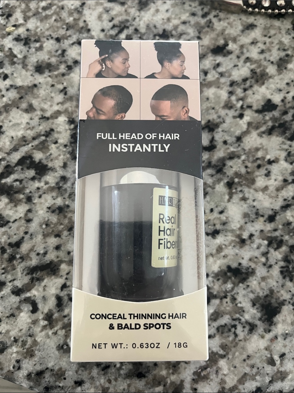 Hair Volume Fiber Concealer for Men - Black